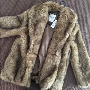 Abercrombie & Fitch Faux Fur Tan Jacket